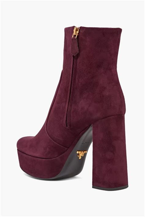 prada short boot|Prada suede platform boots.